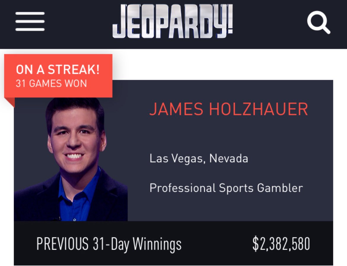 James_Holzhauer's tweet image. 