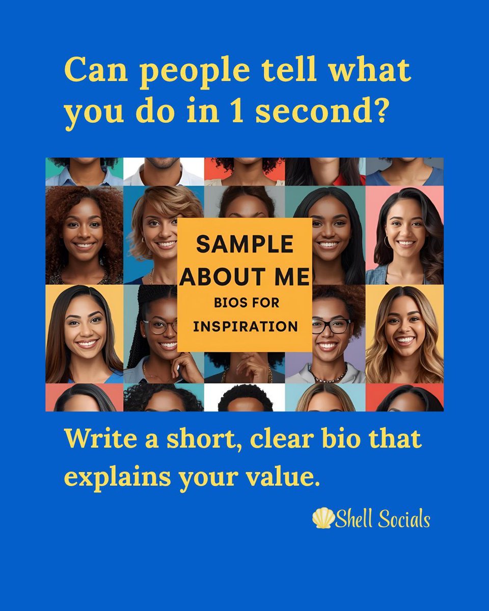 shellsocials08's tweet photo. Your “About Me” isn’t just a blurb, it’s your brand’s handshake. 🤝 Keep it short, soulful, and strategic: highlight your strengths, your vibe, and how you serve.📌 Refresh your bio today and let your audience know exactly why you’re the one they’ve been looking for! 
#SMMtips https://t.co/79IMoAxapH