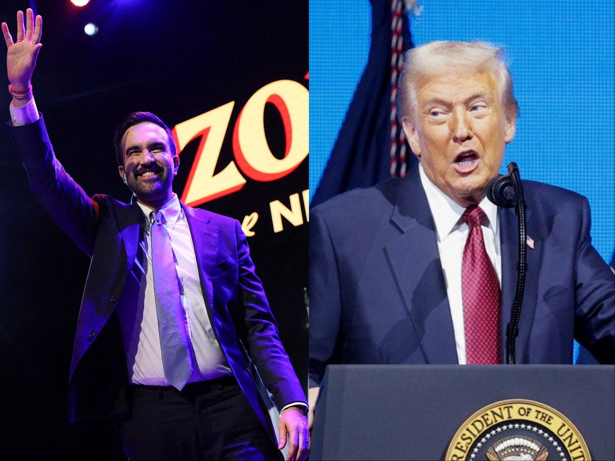 ani_digital's tweet photo. "We'll help him, maybe": Trump calls Mamdani's NYC win "a battle between communism and common sense"
Read @ANI Story | https://t.co/nfCd0a75FL
#USPresident #Trump #ZohranMamdani #NYC #MayorElect #Communism https://t.co/PlIxJFJDBN