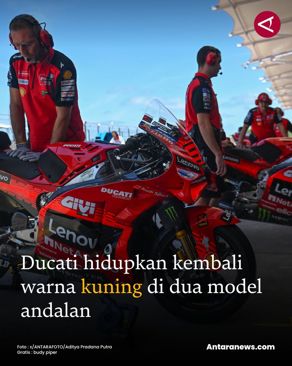 antaranews's tweet image. Produsen otomotif roda dua asal Italia, Ducati menghadirkan warna terbaru yang lebih menggoda yakni kuning pada varian Panigale V2 S dan Streetfighter V2 S.

#kuning #ducatti #italia #supersport #motorcycle 
Baca selengkapnya 
otomotif.antaranews.com/berita/5223361…