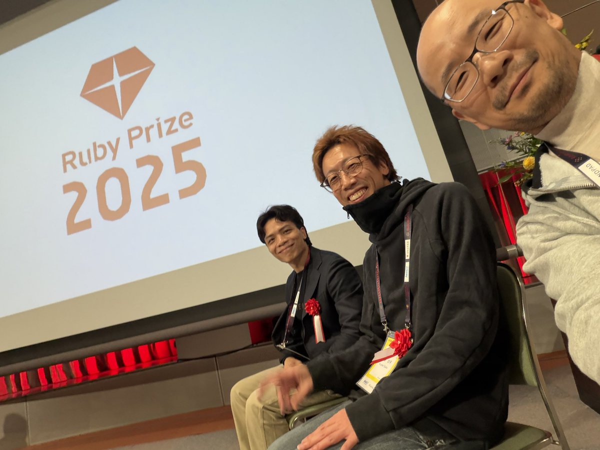 #rubyfriends on stage! for #rubyprize