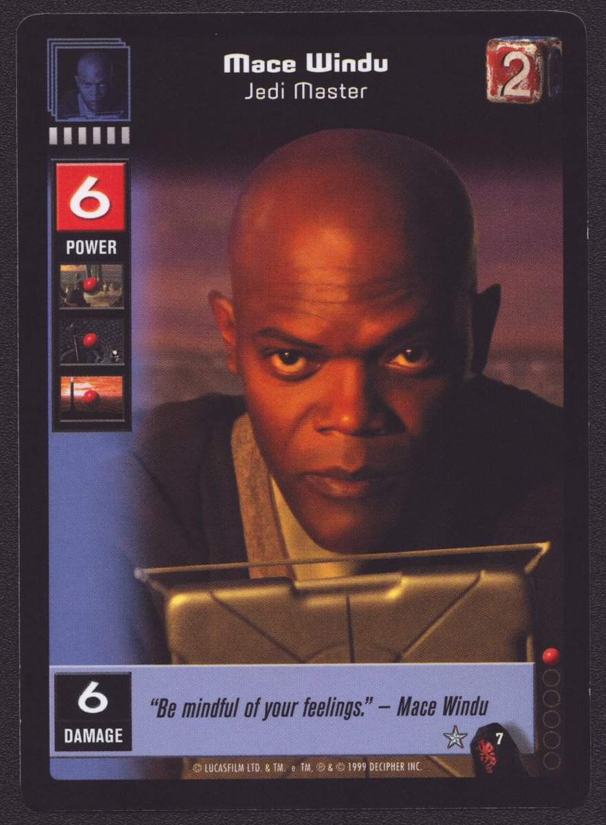 Collectosaur's tweet image. #COTD: #MaceWindu 1999 #Decipher #StarWars #YoungJedi Menace of Darth Maul #7

#FunFact: #Tupac was in the running for the role of #Windu before #SamuelLJackson landed the gig...

Add this #BAMF Jedi &amp;amp; more to your collection today!
ebay.com/itm/2270579266…
