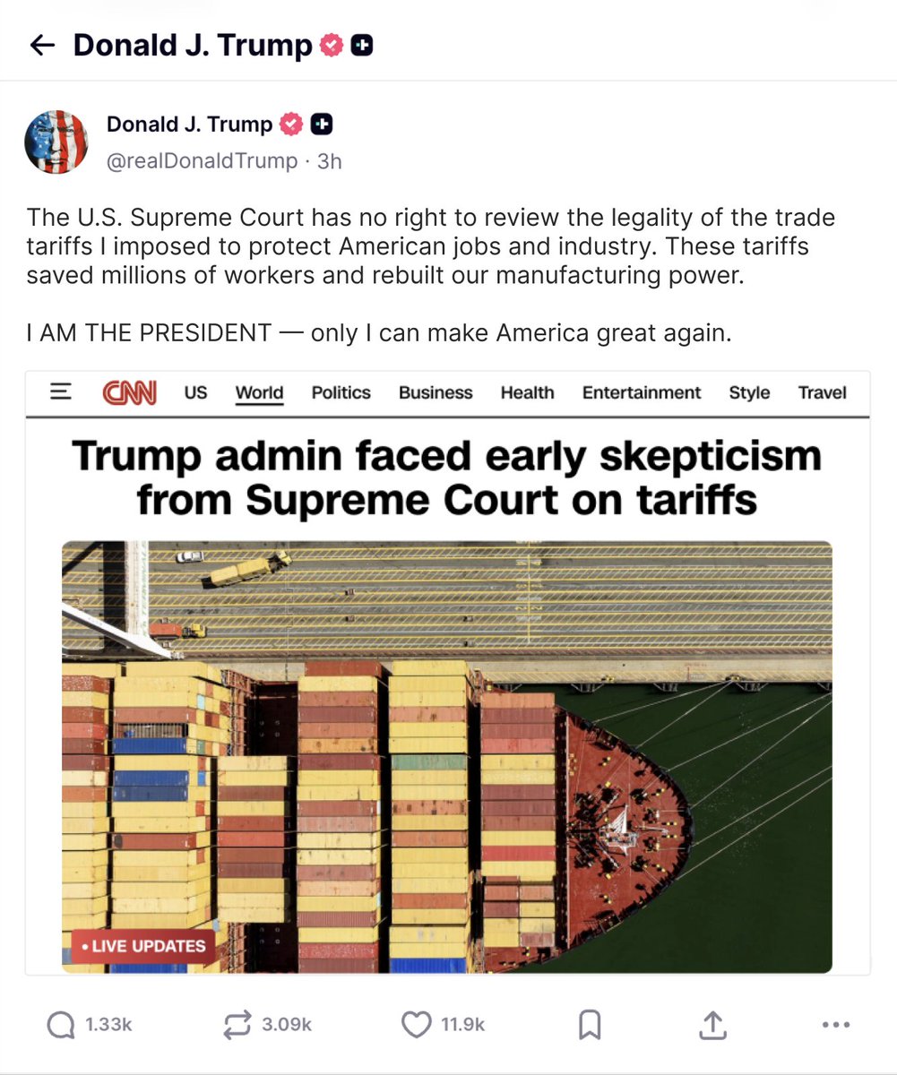 VinceCarte61867's tweet photo. 🚨Trump will be impeached in 2027
The US Supreme Court ruled tariffs illegal
I analyzed leaked court documents, and the results are shocking
What will happen next, and what does this mean for Bitcoin ($BTC)? 👇🧵 https://t.co/PDaLX7nGe4