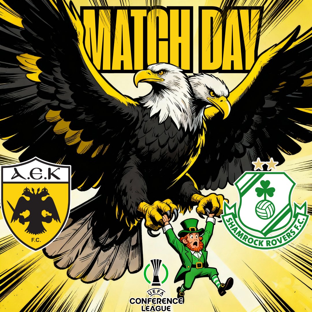 MATCH DAY!

🟡⚫️AEK-Shamrock Rovers🟢⚪️
🏟️Agia Sofia
🕖19:45
📺Cosmote Sport 4
🟢UEFA Conference League Matchday 3

Let's get another win today lads and build our path to the next phase.

MONO AEK!🟡⚫️

#aek #aekfc #monoek #forzaaekara #shamrockrovers #uecl #football #aekara