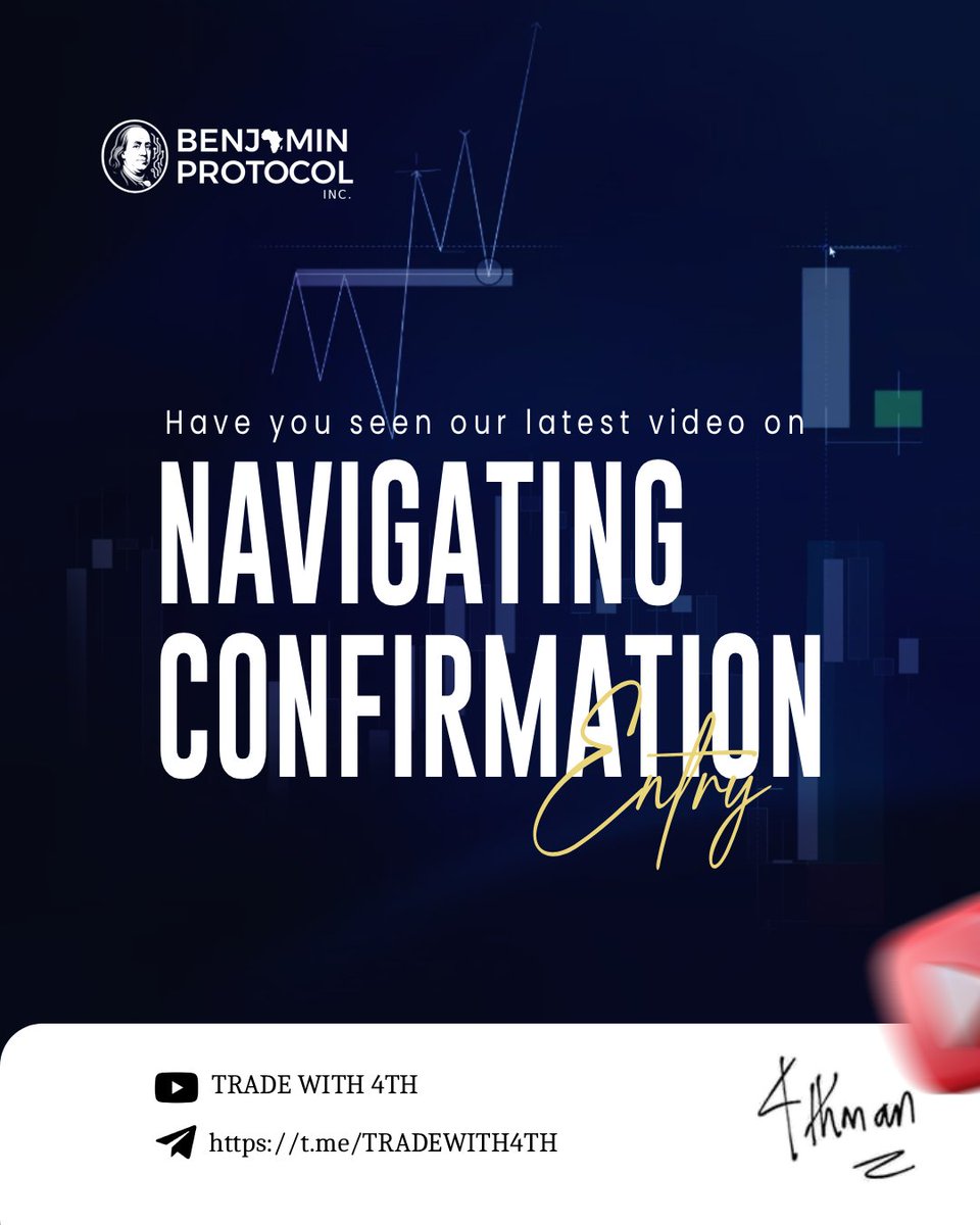 Missed our latest livestream?

We covered how to navigate confirmation entries — one skill that separates consistency from chaos.

Watch the replay now on Telegram.
🔗 t.me/TRADEWITH4TH

Do it like a KING or don't do it at all.
#BenJaminProtocol