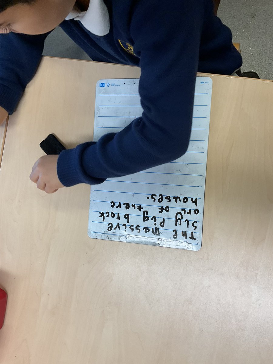 Year 1 have been busy practising using adjectives in a sentence to describe the Big Bag Pig from our class narrative.