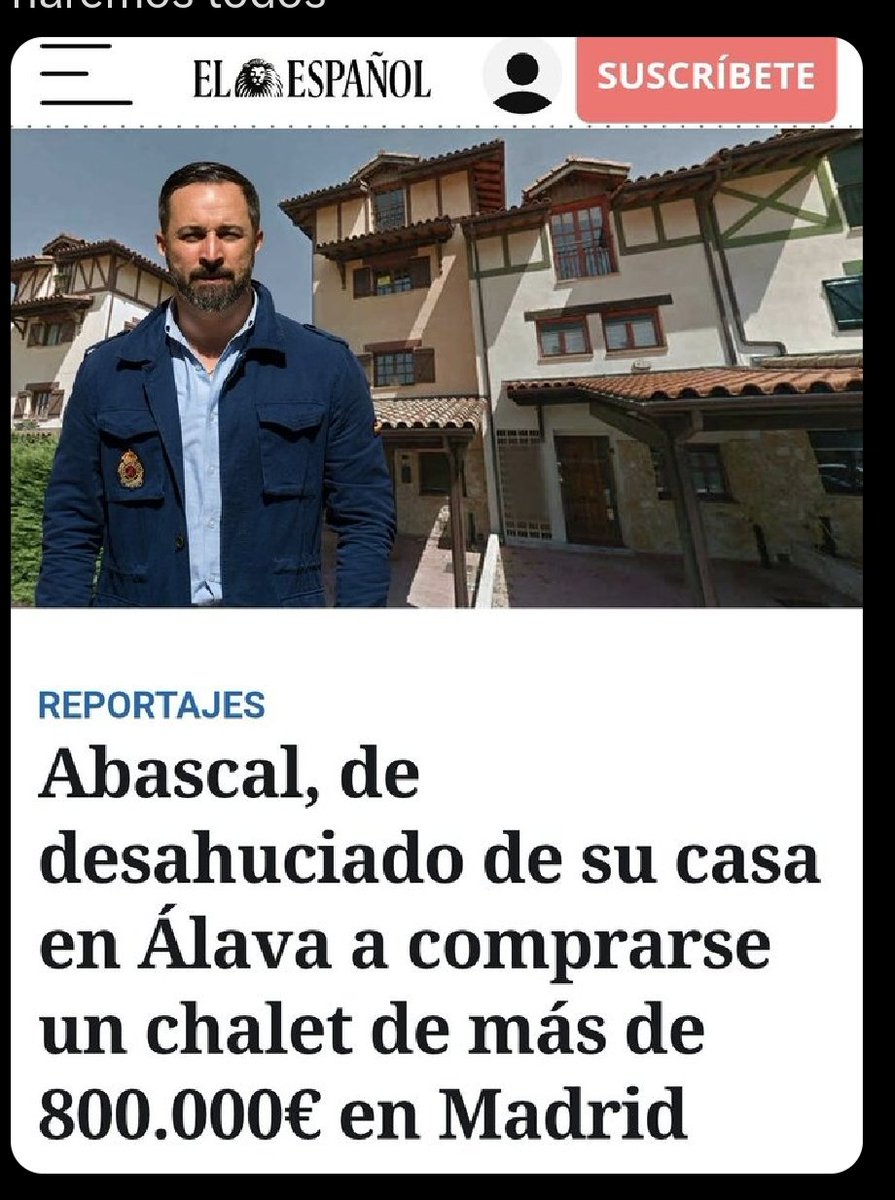 Acusofachosfera's tweet photo. @GelixSteve Siiii. Por los más de 11 millones que Santi se ha metido a su bolsillo de vivir de #Prestado a chalet de más de un millón de € en pleno Madrid y un caserío a todo lujo para su hermana en Lekamaña, y retirarse el los fines de semana https://t.co/LSlWThdkAj