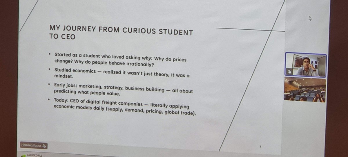 DCol_Economics's tweet image. Many thanks to Hemang from Agility Logistics for walking our students through the many connections between international shipping and economic theory
