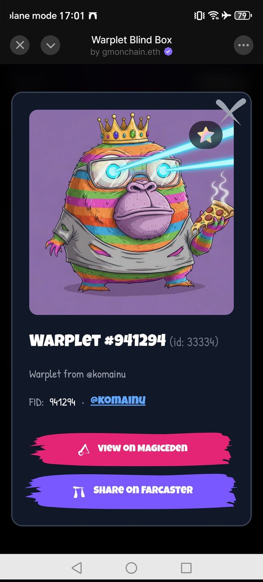 DarksunRayz's tweet image. I got that fre wraplet from @farcaster_xyz app you cant get it too if you pro user. Transaction on @base chain.  #warplet #warp

@baseapp app:  base.app/post/0x4505d43…

Farcaster app: farcaster.xyz/darksunrayz/0x…