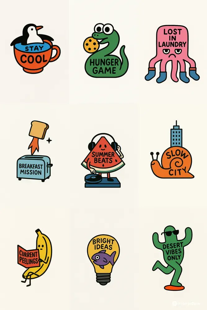 promptbase's tweet image. Surreal Minimalist Flat Art Designs by promptplazastore using ChatGPT Image 🎨