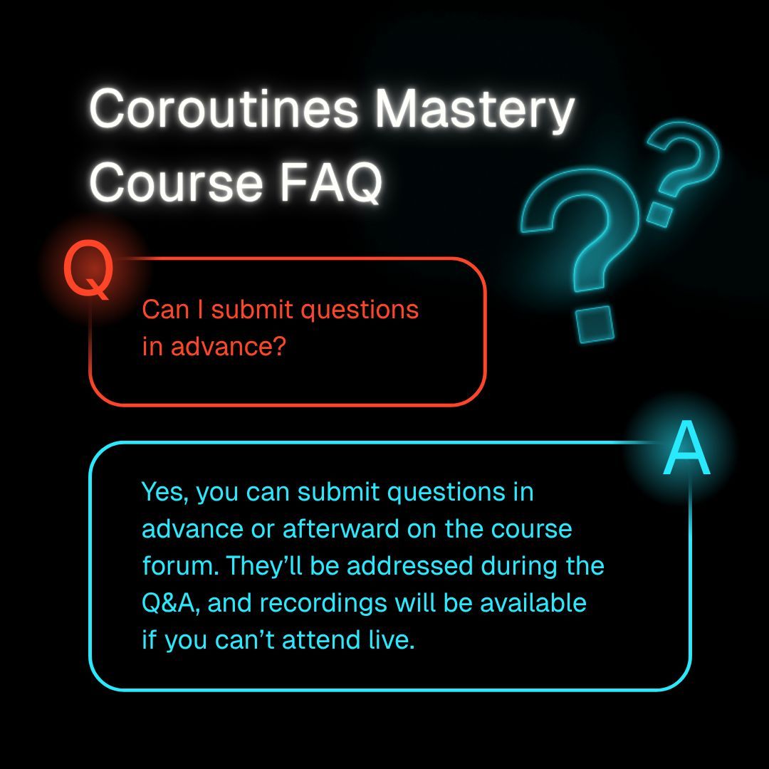 marcinmoskala's tweet image. 🚨Last chance to join Coroutines Mastery!!🚨

The course has started but you have the last chance to join. Here are some questions we have received from you:

How many hours per week do I need to dedicate to keep up?

We are planning about 7 hours of core lessons and exercises…