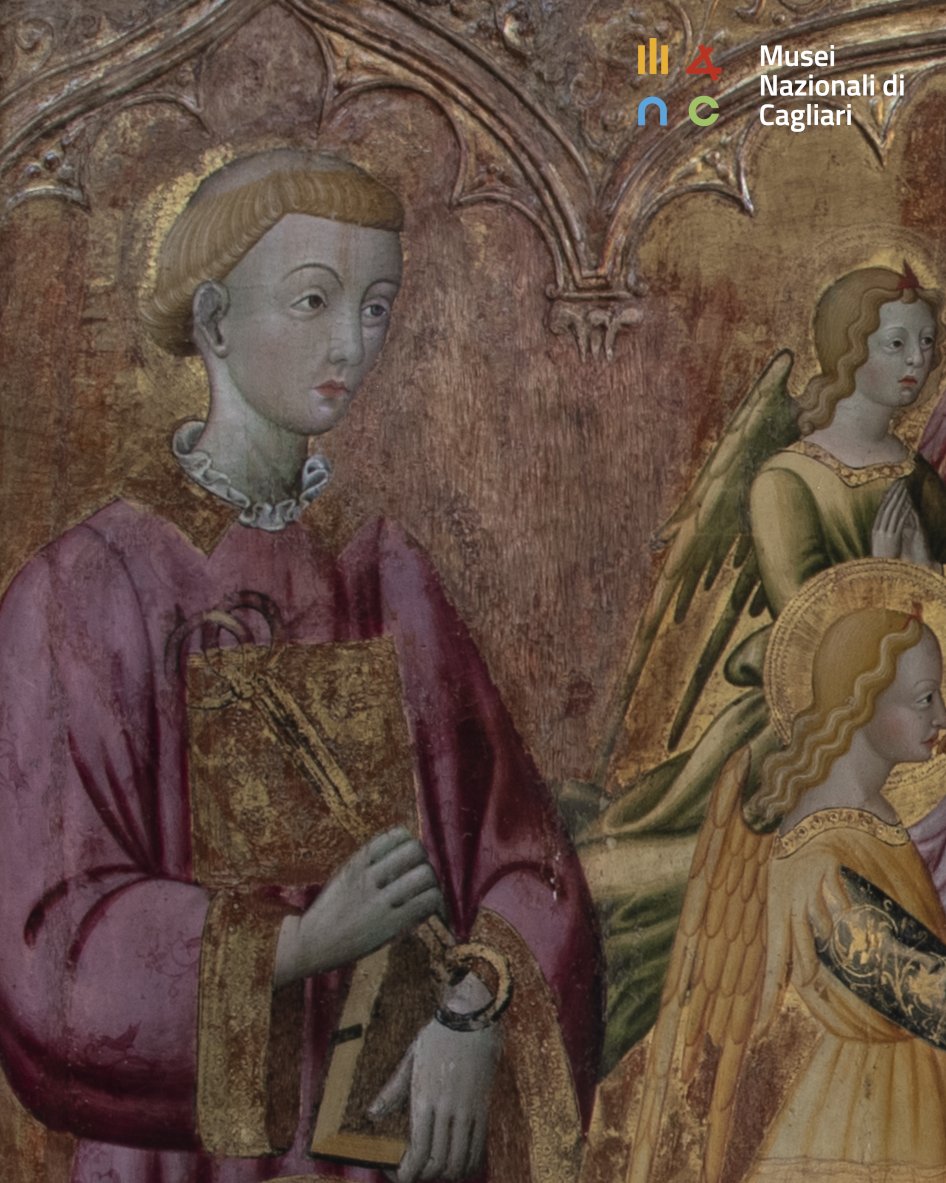 #6novembre Oggi si celebra San Leonardo, eremita francese, vissuto nel 6° secolo. È raffigurato con i ceppi in mano nell’Assunzione di Maria con i santi Leonardo, Benedetto, Caterina da Siena e Antonio Abate, opera del 1470-1480 ca di Pellegrino di Mariano della nostra Pinacoteca