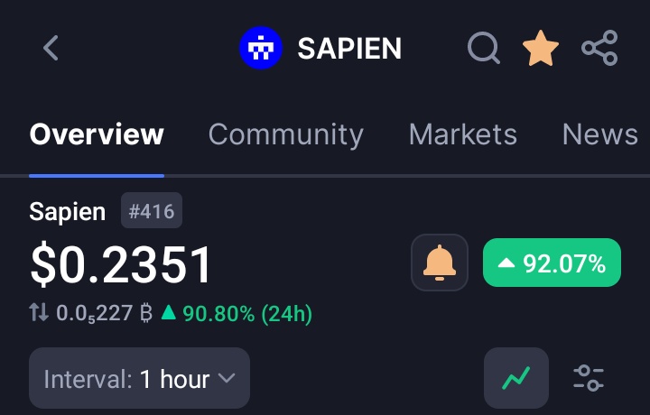 Can we see 1 SAPIEN $1 now 🫴 <a href="/JoinSapien/">Sapien</a> 

Still got some bags left btw.