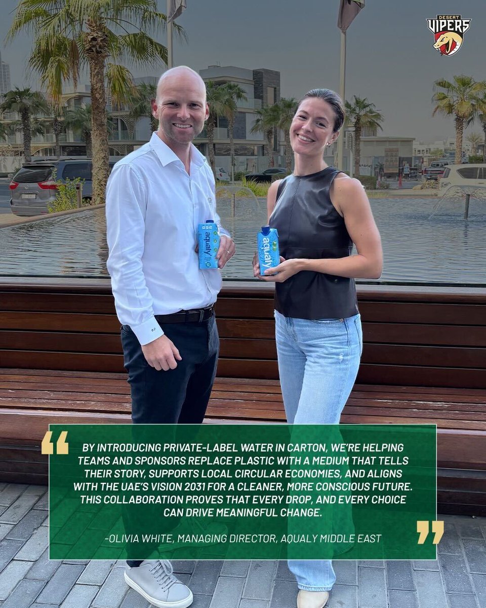 TheDesertVipers's tweet image. Packed with vision and responsibility! ✨

Bringing to you Aqualy as our Official Packaged Water Supplier. ♻️

#DesertVipers #FangsOut