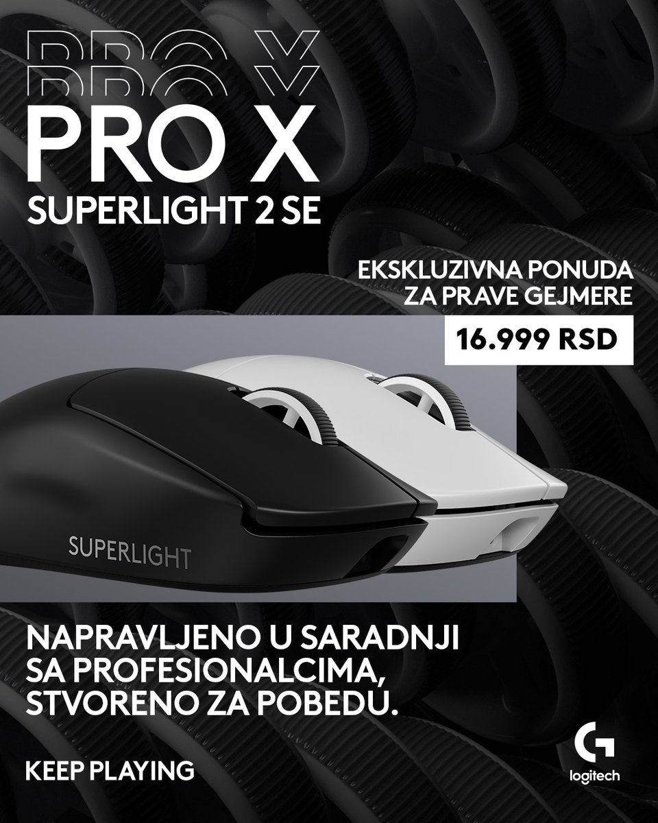 Gamesdoo's tweet image. Stigli Logitech PRO X modeli
Za gejmere koji igraju da pobede.
🖱 Superlight 2 SE – ultra lagan i precizan
🎧 PRO X SE Headset – čist zvuk + jasan voice chat
🚗 G923 – TRUEFORCE feedback za realniju vožnju
🚗 G29 Bundle – kompletan sim racing set po super ceni
#GameS #LogitechG