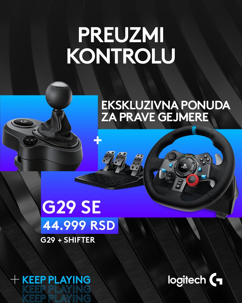 Gamesdoo's tweet image. Stigli Logitech PRO X modeli
Za gejmere koji igraju da pobede.
🖱 Superlight 2 SE – ultra lagan i precizan
🎧 PRO X SE Headset – čist zvuk + jasan voice chat
🚗 G923 – TRUEFORCE feedback za realniju vožnju
🚗 G29 Bundle – kompletan sim racing set po super ceni
#GameS #LogitechG