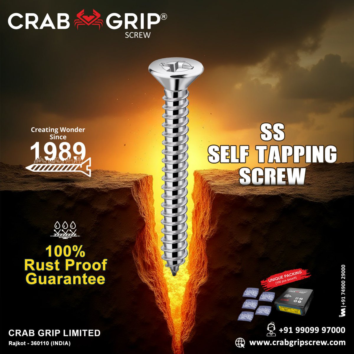 ibais_hardware's tweet photo. CRAB 🦀 GRIP SCREW
For inquiry via WhatsApp click:
https://t.co/Pg6ZFP42gX
Customer Care No.: +91 99099 97000
#screw #drywallscrew #brassgatehook #hardware #screws #fastenerscrew #screwfastener #Manufacturingprocess
.
@ibais_hardware
@crabgripscrew https://t.co/BhZYQoh4Z0