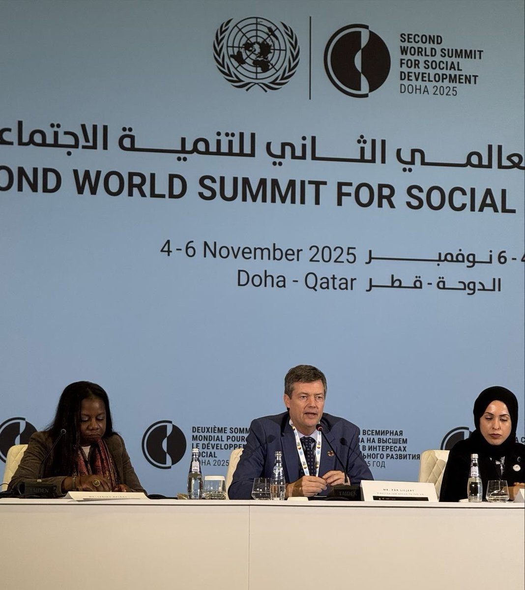 At the #WorldSocialSummit side event with <a href="/Mission89/">Jessica Coates</a>, <a href="/AmbAlyaAlThani/">Alya Ahmed Saif Al Thani</a>, <a href="/Monaco_ONU/">Monaco à l'ONU</a> I highlighted the urgent need to protect young migrant athletes from trafficking and exploitation. Sport must be a force for good—not a gateway to abuse. Collective action is key.