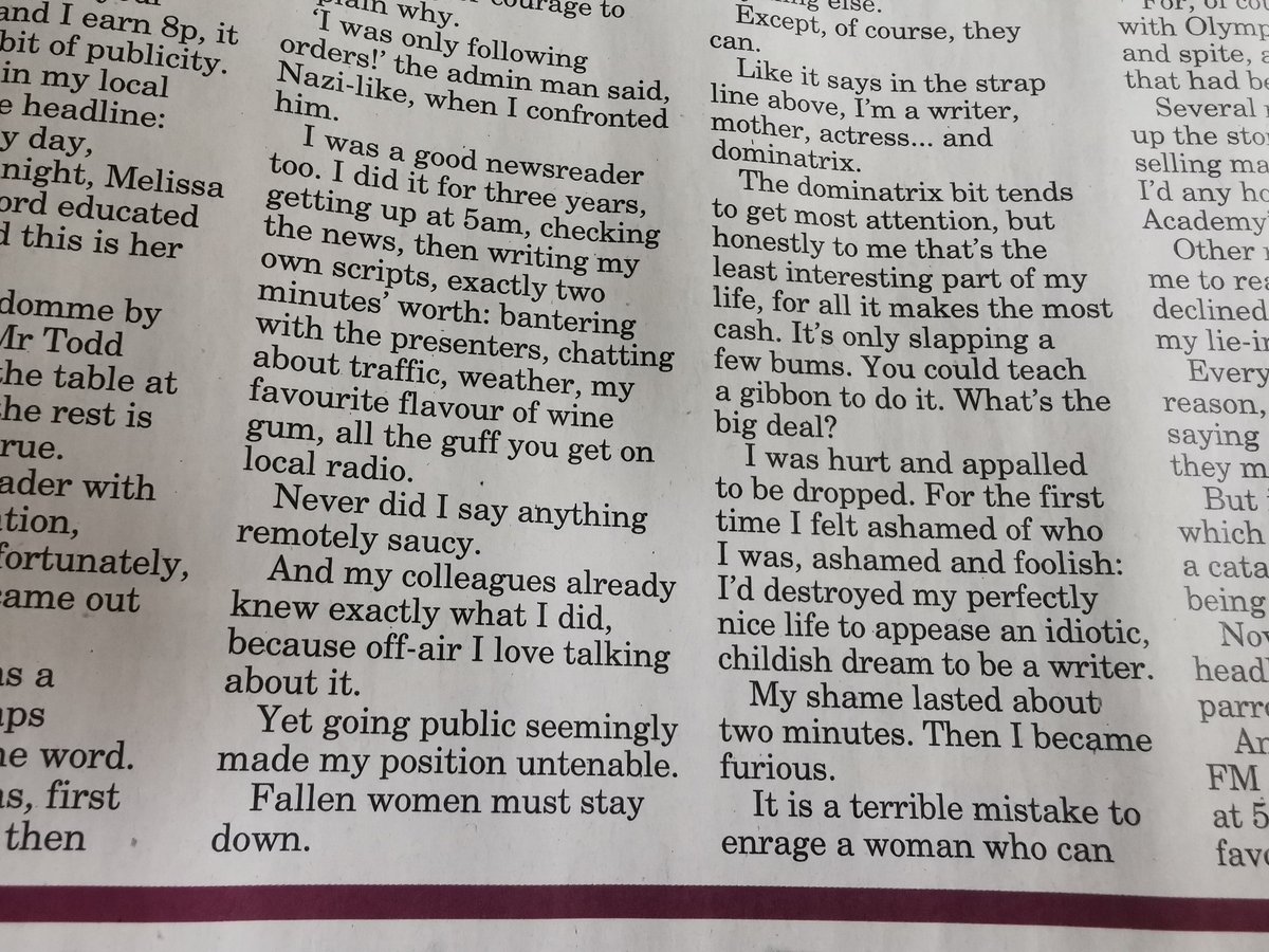 MelissaRTodd's tweet image. On those evil wankers at Academy FM firing me for being a dominatrix, for Love it! magazine.