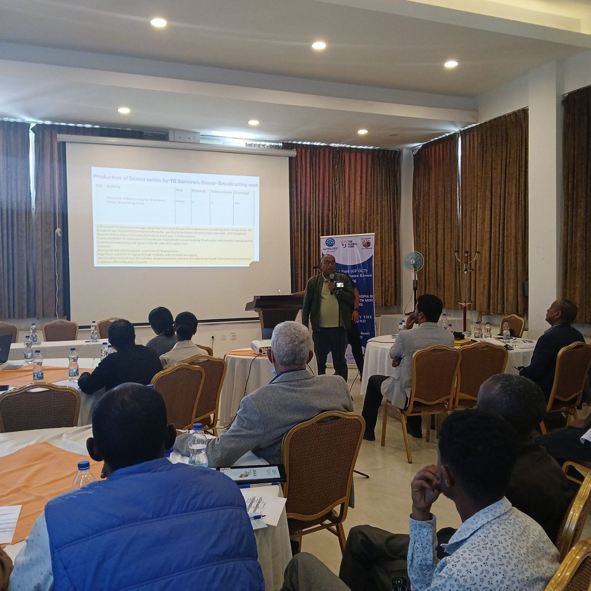 bezapposterity1's tweet photo. BPDO took part in the Global Fund #G7 TB Project Performance Review on Nov 4 in Bishoftu. The G7-supported #SBCC initiatives in #AmharaRegion are boosting TB screening, testing & sustainability through advocacy, training, peer support & media outreach. #EndTB #BPDO #GlobalFund https://t.co/PNM0Z2SPvj