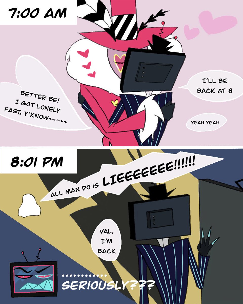 This is the dynamic I signed up for :) 

#HazbinHotel #Voxval #StaticMoth