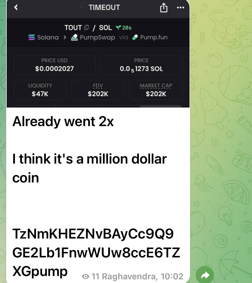 Raghavak0nSol's tweet image. $TOUT

MCAP: 202K

CA: TzNmKHEZNvBAyCc9Q9GE2Lb1FnwWUw8ccE6TZXGpump

#SOLANA
#TIMEOUT
#TOUT