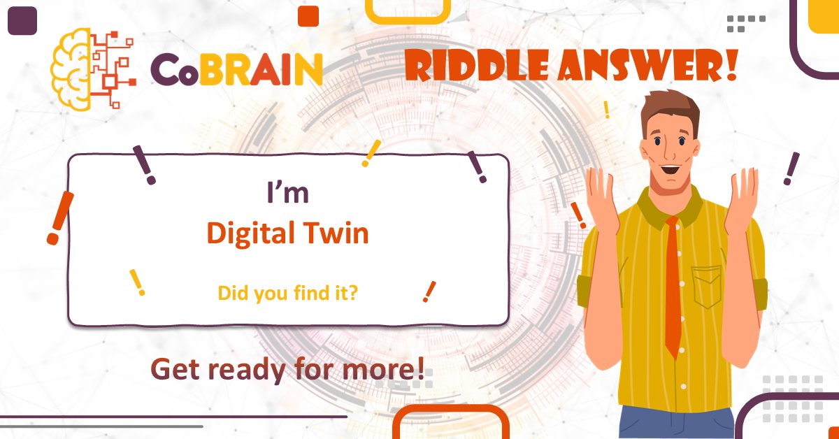 CoBRAIN_P's tweet image. 👏 Well done, brilliant minds!
The answer to our riddle was Digital Twin—a virtual model that lets us explore and test materials from afar.
Stay curious and come back for more challenges from @CoBRAIN_P!
🚀 cobrain-project.eu/kids-corner/

#HorizonEurope #RiddleSolved #CoatingsMagic…
