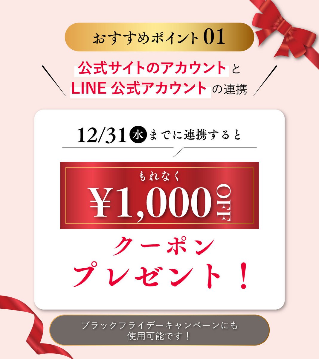 BLACK FRIDAY開催決定🖤 2点以上ご購入で 15％OFF！ さらにLINE連携で