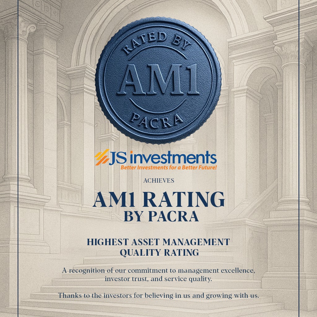 JSInvestment's tweet image. We are pleased to announce that 𝐏𝐀𝐂𝐑𝐀 𝐡𝐚𝐬 𝐮𝐩𝐠𝐫𝐚𝐝𝐞𝐝 𝐉𝐒 𝐈𝐧𝐯𝐞𝐬𝐭𝐦𝐞𝐧𝐭𝐬 𝐋𝐢𝐦𝐢𝐭𝐞𝐝 𝐭𝐨 𝐀𝐌1 (𝐒𝐭𝐚𝐛𝐥𝐞) - The Highest Asset Management Quality Rating in Pakistan. 
The upgrade reflects our governance standards, research-led portfolio management,…