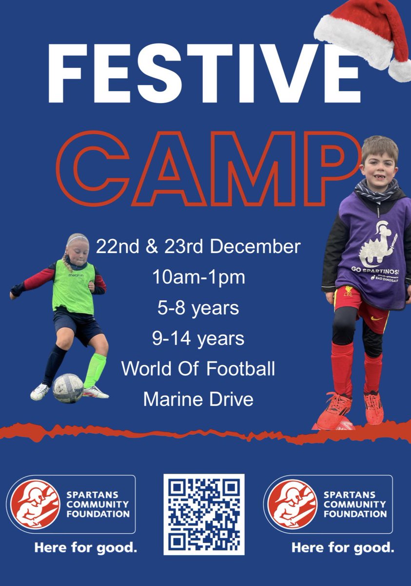 Spartans_CF's tweet photo. 🎄⚽  After a successful Festive Camp last year, we are kicking off this years holiday in style 

📆 22nd and 23rd December 

📍World of Football, Marine Drive

📝 Book now to secure your place, limited spaces available - https://t.co/Ee7bOmLqsC https://t.co/qi5zoVwhmp