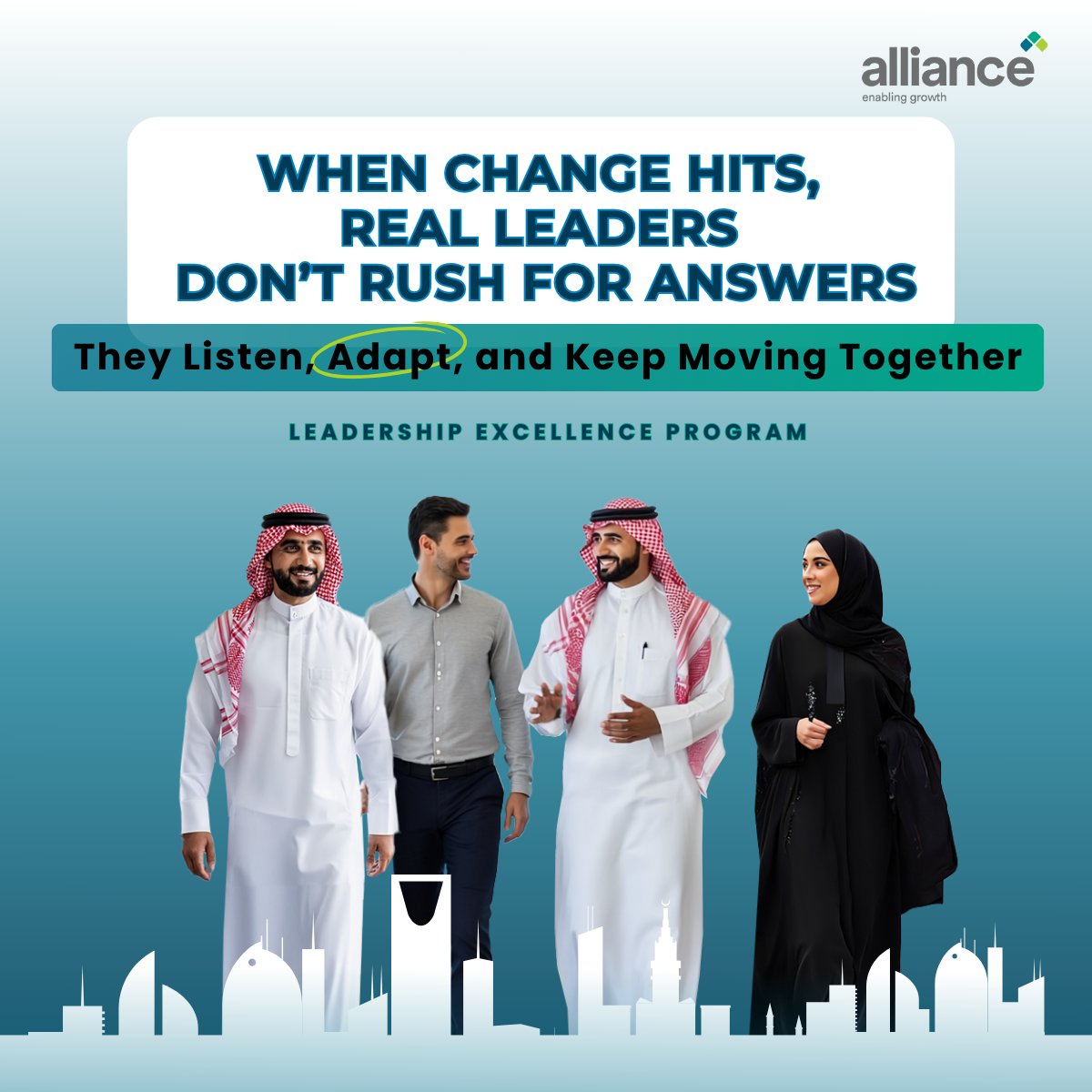Alliancebus's tweet photo. Real leadership isn’t about control, it’s about resilience.

Stay calm, adapt, and help others move forward when the path isn’t clear.

That’s how real change begins.

👉 Join us to dive deeper into how to Adapt to Change: https://t.co/JjXrQsDBrO

#LeadershipExcellence #ResilientLeadership #Adaptability #GrowthMindset #LeadershipDevelopment