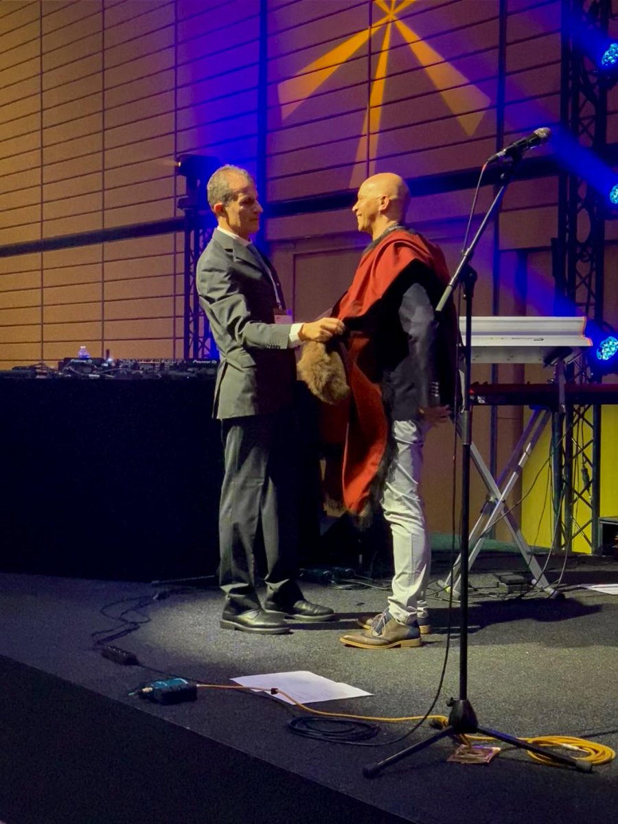 ISPNeurosurgery's tweet photo. ✨Congratulations to Prof. Anthony A. Figaji from South Africa, who has officially been inaugurated as the new ISPN President for 2025–2026 at #ISPN2025 👋
Explore his inspiring Presidential Address here - https://t.co/gBXKYd8S3S
#ISPN2025 #Leadership #Neurosurgery #GlobalHealth https://t.co/d9TgxJVBoL