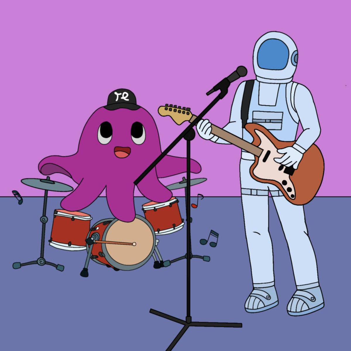 MarieMione75753's tweet image. Buffy on guitar, Octo on drums , the @re band is officially live.
Building on chain by day, rocking the stage by night.

#ReProtocol #BuffyAndOcto