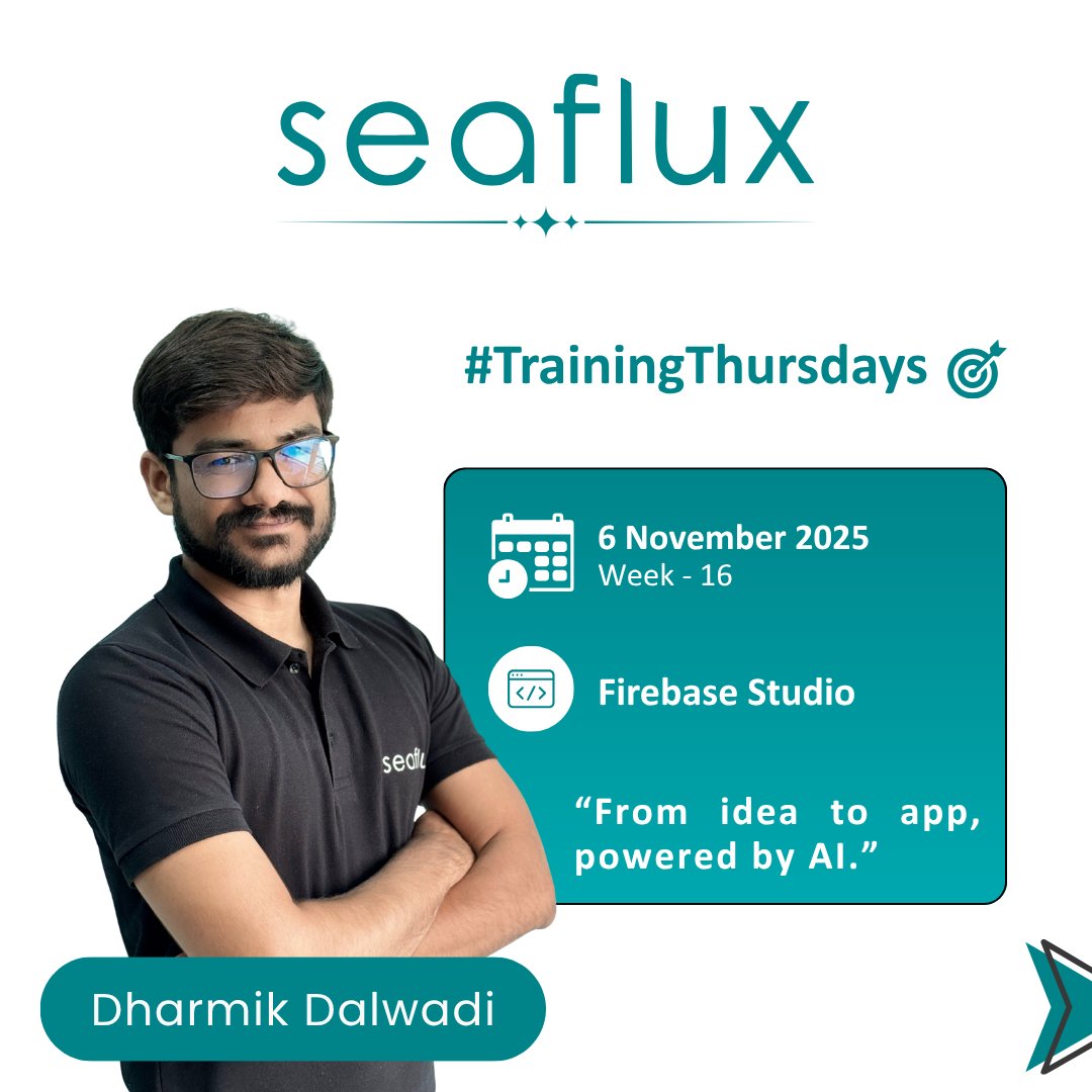 SeafluxTech's tweet image. #TrainingThursdays | Week 16: Firebase Studio by Google

This week, Dharmik Dalwadi explored Firebase Studio, Google’s AI tool to build, test and deploy apps in your browser.

AI meets simplicity
🔗 seaflux.tech/blogs/firebase…

#FirebaseStudio #GoogleAI #Seaflux #TrainingThursdays