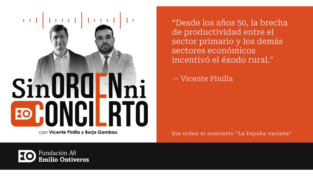 Lanzamos un nuevo episodio de “Sin orden ni concierto”: La España Vaciada

Vicente Pinilla de la <a href="/unizar/">Universidad Zaragoza</a> , y <a href="/borjagambau/">Borja Gambau</a> de <a href="/Afi_es/">Afi</a> , analizan la despoblación rural y los retos demográficos de España.

👉 Escúchalo aquí: bit.ly/49DJWym