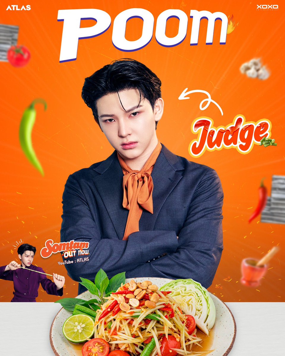 ATLASofficialTH's tweet image. &quot; MEET THE CHARACTERS &quot;  🧑‍🍳🍴

#JetATLAS : Judge 📋 🧄
#PoomATLAS : Judge 📋🫛

#SOMTAMCHALLENGE 
#ส้มตำไทยใส่แอทลาส
#ATLAS_SOMTAM
#ส้มตำ
#ATLAS_th #ATLASth
#XOXOentertainment