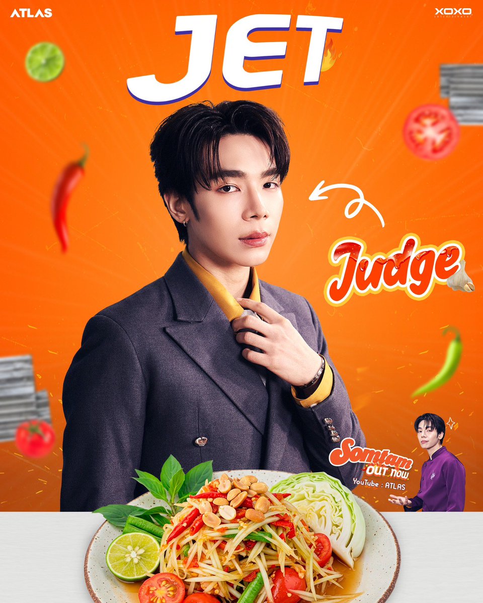 ATLASofficialTH's tweet image. &quot; MEET THE CHARACTERS &quot;  🧑‍🍳🍴

#JetATLAS : Judge 📋 🧄
#PoomATLAS : Judge 📋🫛

#SOMTAMCHALLENGE 
#ส้มตำไทยใส่แอทลาส
#ATLAS_SOMTAM
#ส้มตำ
#ATLAS_th #ATLASth
#XOXOentertainment