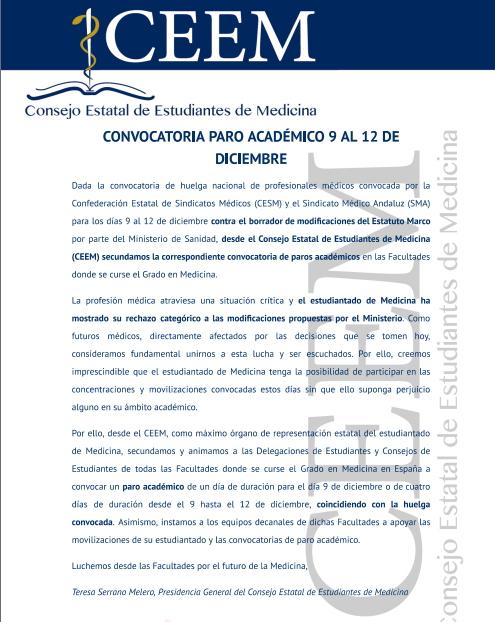 SIMEX_CESM_1's tweet image. El apoyo de los Estudiantes @cesm_sindicatos @vicentematas @cesmmur @CESMARAGON @SimebalCesm @cesmclm @CESMCYL @MedicoCeuta @DrMiguelLazaro @OficialSimpa @SIMEX_CESM_1 @SIMEIMadrid
#fuerzaCESM #fuerzaSMA