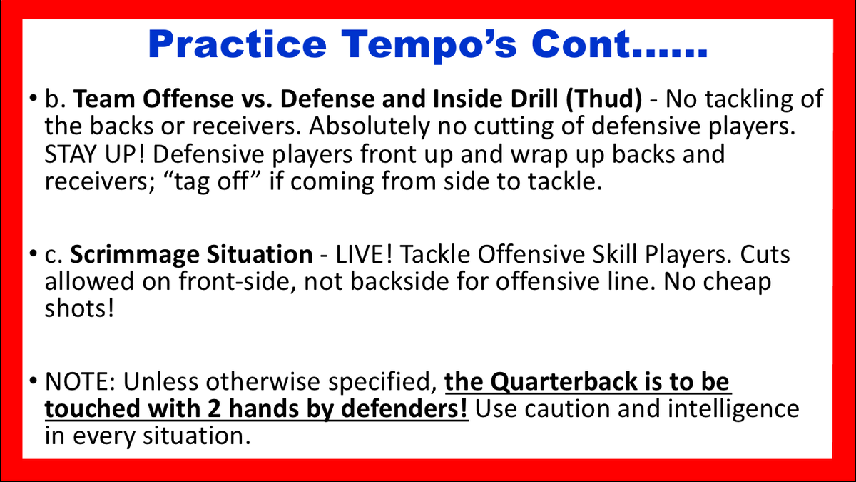 CoachDThompson1's tweet image. A Practice Tempo Policy&amp;amp;Procedures serves as a guiding framework that outlines clear objectives, expectations&amp;amp;principles for all training activities. Its purpose is to promote a consistent, positive&amp;amp;productive environment that supports both skill development&amp;amp;personal growth.