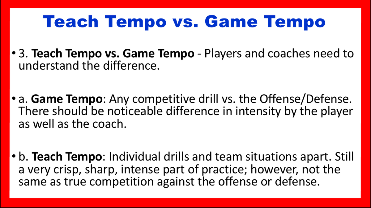 CoachDThompson1's tweet image. A Practice Tempo Policy&amp;amp;Procedures serves as a guiding framework that outlines clear objectives, expectations&amp;amp;principles for all training activities. Its purpose is to promote a consistent, positive&amp;amp;productive environment that supports both skill development&amp;amp;personal growth.