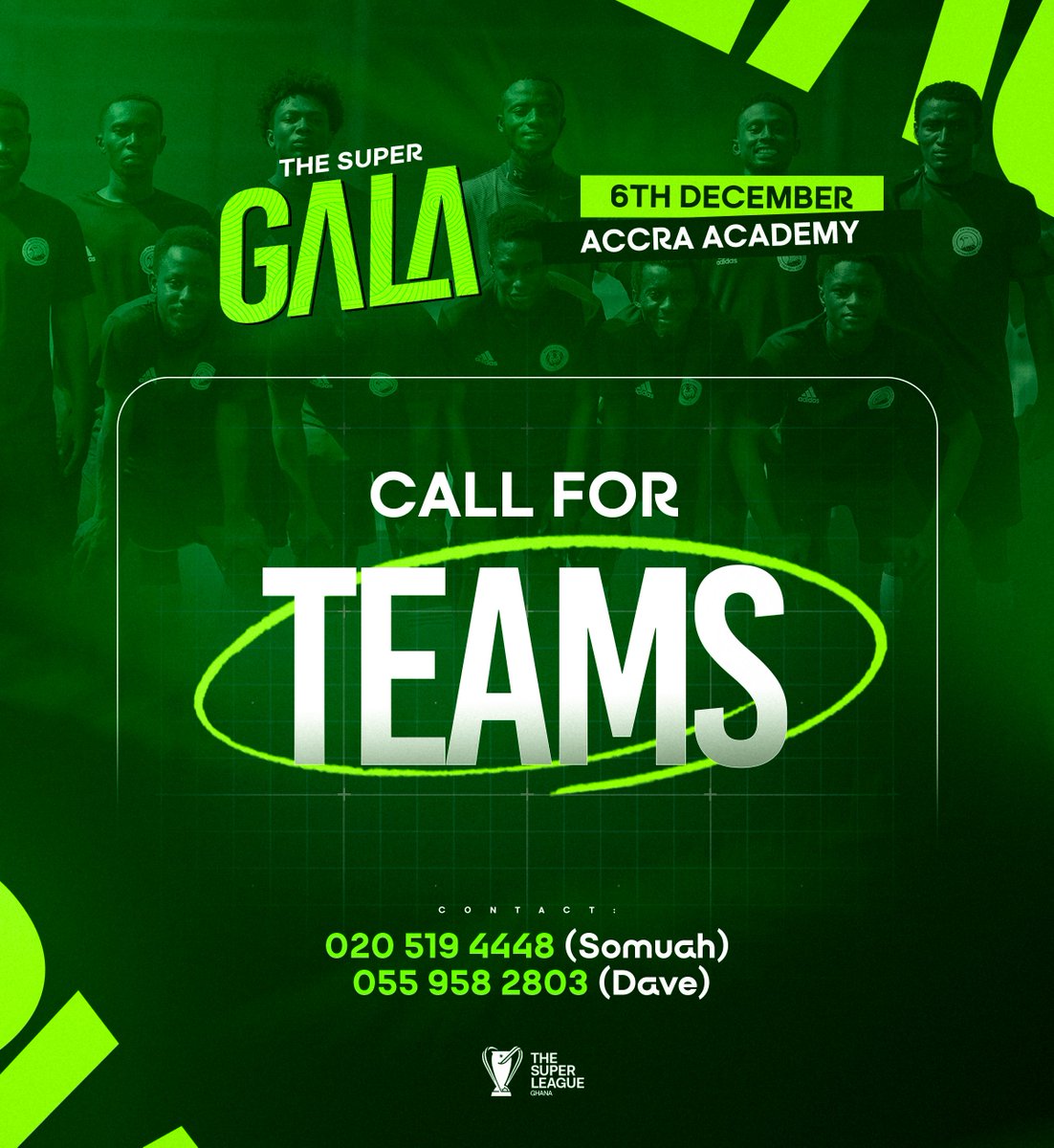 Legends don’t wait. They show up 
Team slots for the Super Gala are now open. 
Join the elite. Claim your place at the table of greatness.
#TSLG #SuperGala
