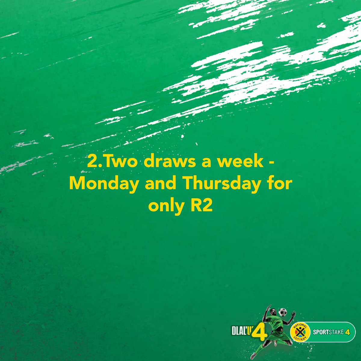 Tjovitjo bafwethu😉.
Give yourself a chance to have an amazing weekend. Dlal' u4 today with these easy steps and  #BeInjaYeGame
#SPORTSTAKE4
<a href="/sa_lottery/">#PhandaPushaPlay</a>