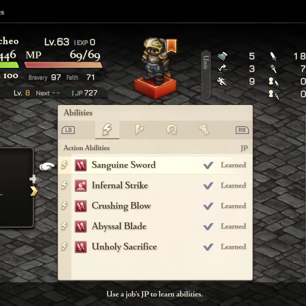 fftremake's tweet photo. MODを使用してFFTイヴァリースクロニクルズにて暗黒騎士を使えるようにしたらしい。更に青魔道士や赤魔道士の存在も。 https://t.co/iS7fjwXa0v