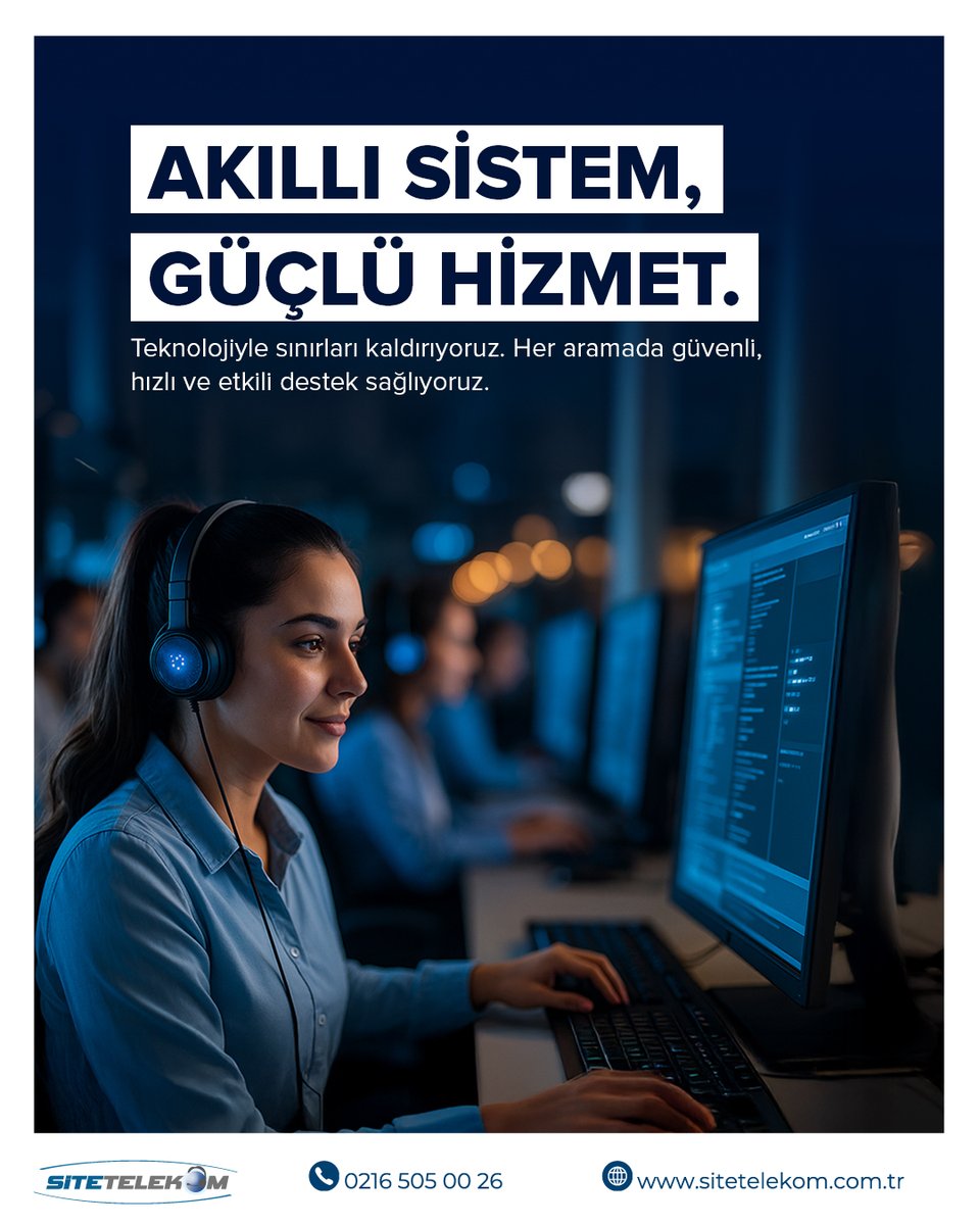 ⚙ Akıllı Sistem, Güçlü Hizmet

Teknolojinin gücünü insan odağında buluşturuyoruz.
Yapay zeka destekli sistemlerimizle süreçleri hızlandırıyor, müşteri deneyimini en üst seviyeye taşıyoruz.

sitetelekom.com.tr

#SiteTelekom #AkıllıSistemGüçlüHizmet