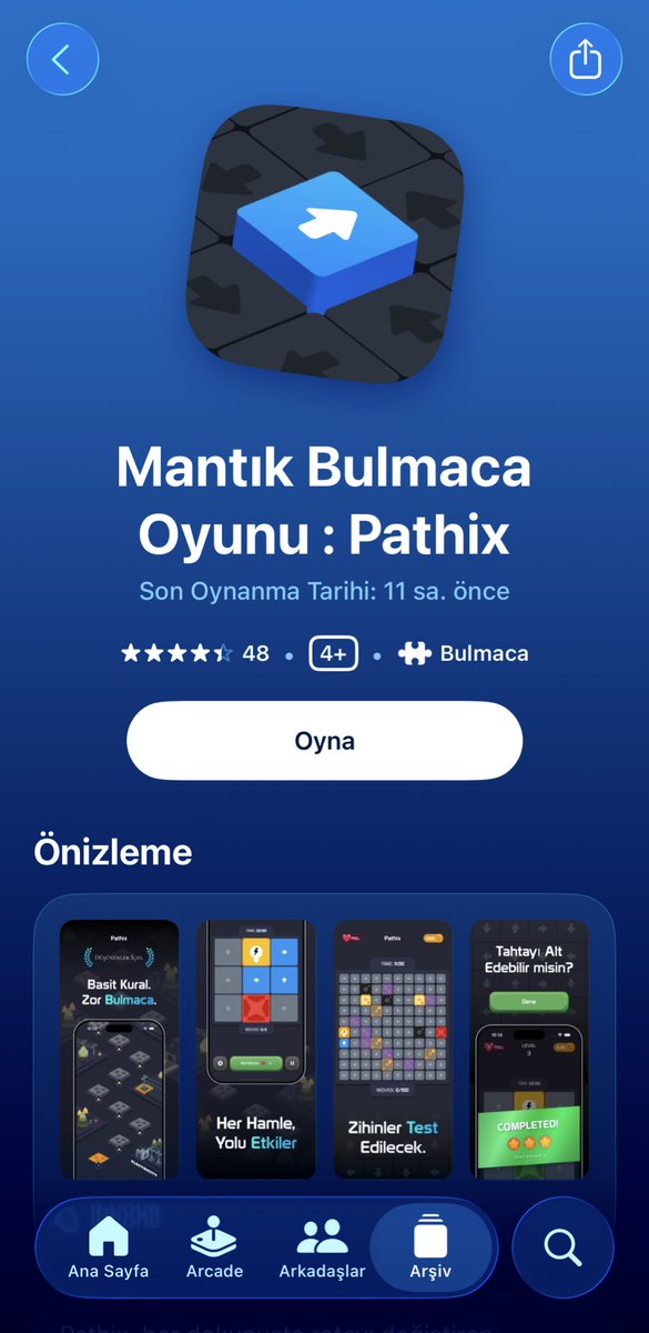 Apple Games arayüzü çok güzel ya, çok beğendim