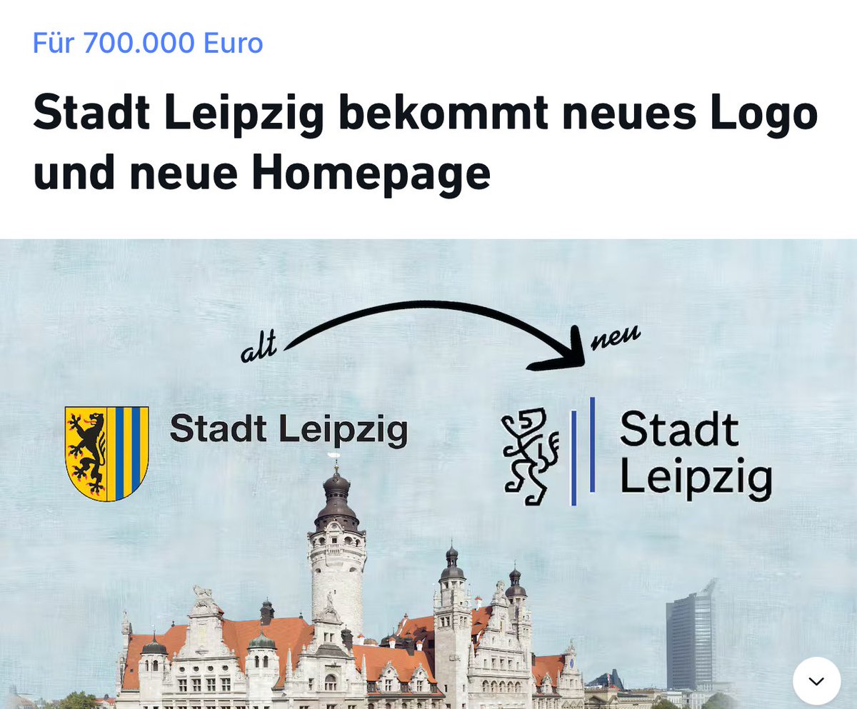 annamarinada11's tweet image. Die Stadt Leipzig hat ein neues Logo – es hat 700.000 Euro gekostet.