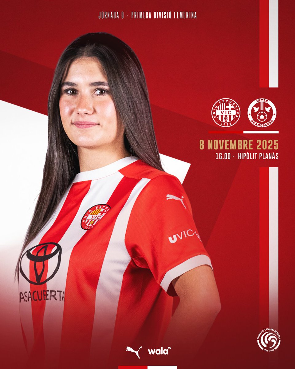 𝟎𝟖.𝟏𝟏.𝟐𝟓 // 16.00 h

Inter Granollers 𝒗𝒔
Hipòlit Planàs 📍

#SomUEVic 🔴⚪️