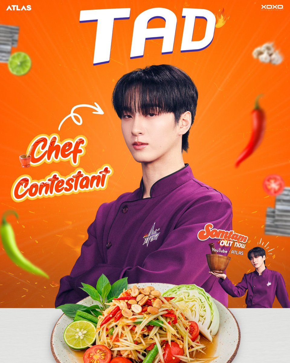 ATLASofficialTH's tweet image. &quot; MEET THE CHARACTERS &quot;  🧑‍🍳🍴

#NiceATLAS : Chef Contestant 🧑‍🍳🥗
#TadATLAS : Chef Contestant 🧑‍🍳🥣
#JuniorATLAS : Chef Contestant 🧑‍🍳🌶️
#MuonATLAS : Chef Contestant 🧑‍🍳🍋

#SOMTAMCHALLENGE 
#ส้มตำไทยใส่แอทลาส
#ATLAS_SOMTAM
#ส้มตำ
#ATLAS_th #ATLASth
#XOXOentertainment