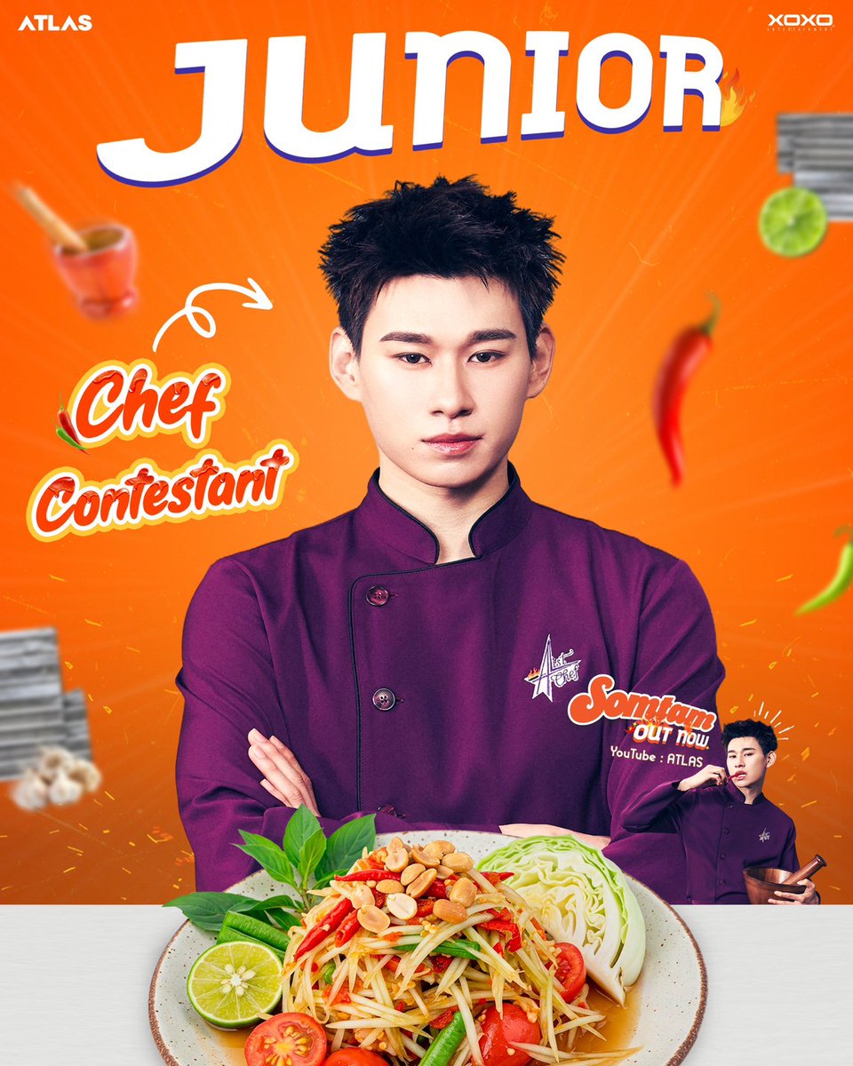 ATLASofficialTH's tweet image. &quot; MEET THE CHARACTERS &quot;  🧑‍🍳🍴

#NiceATLAS : Chef Contestant 🧑‍🍳🥗
#TadATLAS : Chef Contestant 🧑‍🍳🥣
#JuniorATLAS : Chef Contestant 🧑‍🍳🌶️
#MuonATLAS : Chef Contestant 🧑‍🍳🍋

#SOMTAMCHALLENGE 
#ส้มตำไทยใส่แอทลาส
#ATLAS_SOMTAM
#ส้มตำ
#ATLAS_th #ATLASth
#XOXOentertainment