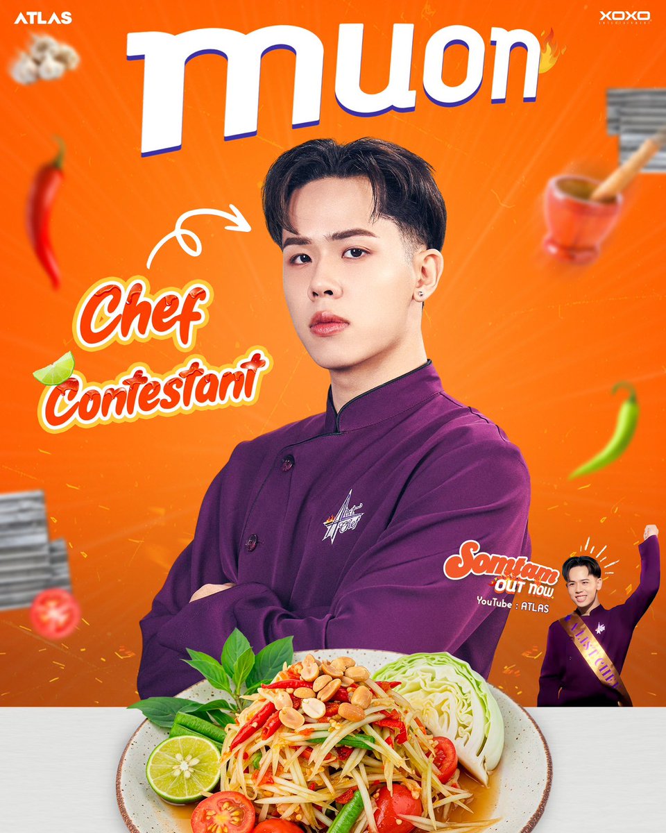 ATLASofficialTH's tweet image. &quot; MEET THE CHARACTERS &quot;  🧑‍🍳🍴

#NiceATLAS : Chef Contestant 🧑‍🍳🥗
#TadATLAS : Chef Contestant 🧑‍🍳🥣
#JuniorATLAS : Chef Contestant 🧑‍🍳🌶️
#MuonATLAS : Chef Contestant 🧑‍🍳🍋

#SOMTAMCHALLENGE 
#ส้มตำไทยใส่แอทลาส
#ATLAS_SOMTAM
#ส้มตำ
#ATLAS_th #ATLASth
#XOXOentertainment